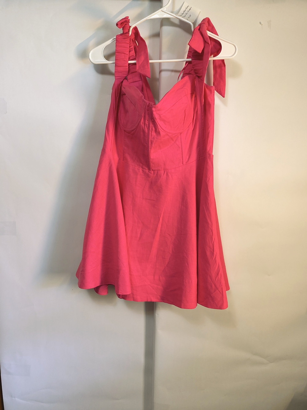 Megan Moroney Pink Linen Blend Mini Dress Women’s XXL NWT Lined
